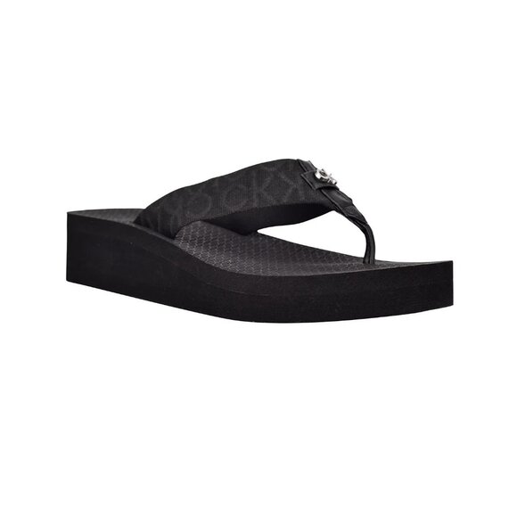 Calvin Klein Meena Black Platform Flip Flops Sandals Women’s 5M - Picture 1 of 5
